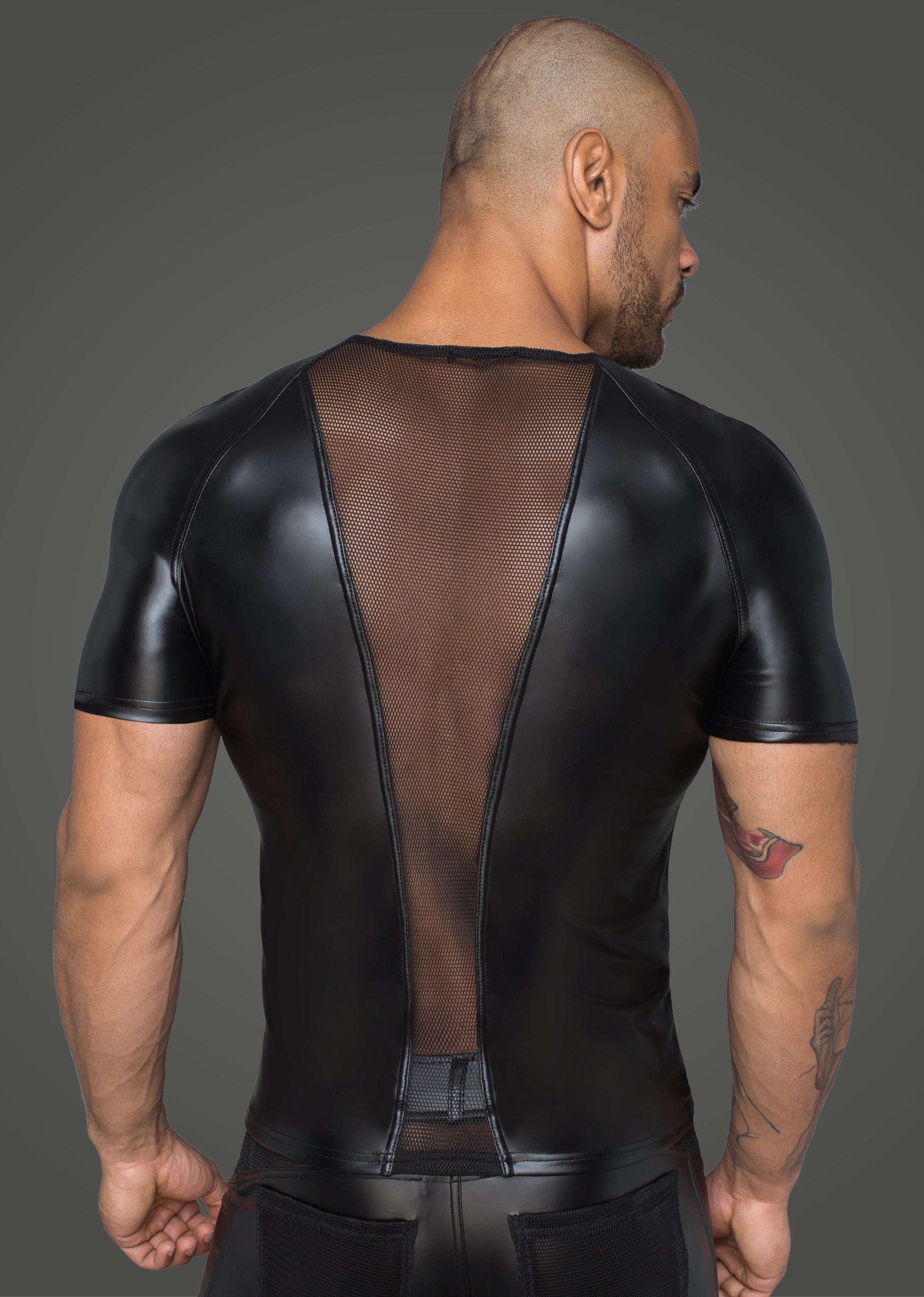 Power Wetlook Men T-shirt With 3D Net - Just for you desires