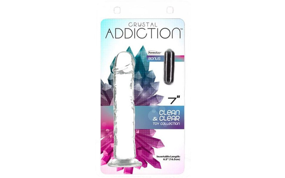 Crystal Dildo Straight 7in Clear - Just for you desires