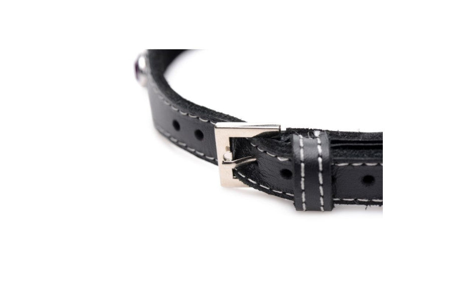 Bling Vixen Leather Choker w/ Clear Rhinestones - Just for you desires