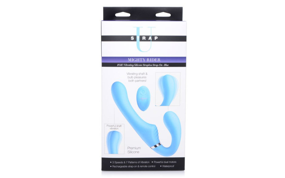 Mighty Rider 10X Strapless Strap-On Blue w Remote - Just for you desires