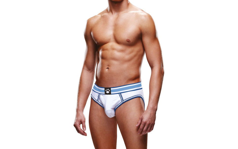 Prowler Open Back Brief White/Black - Just for you desires