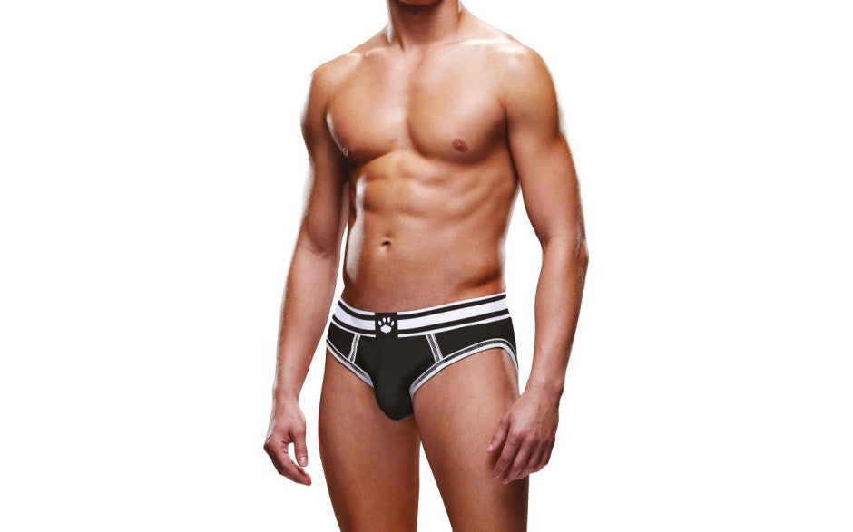 Prowler Open Back Brief White/Black - Just for you desires