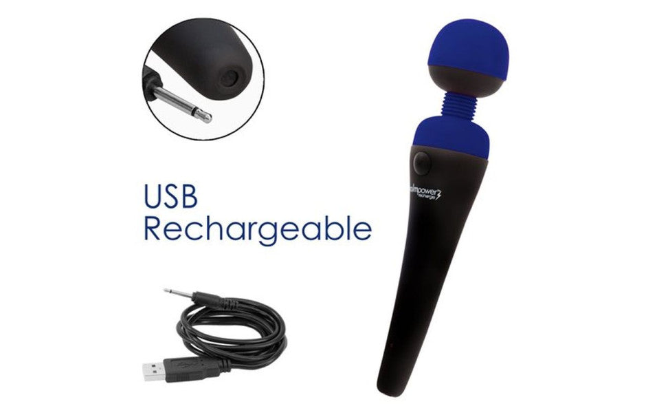 Palm Power Recharge Massager Usb Rechargeable Blue - Just for you desires