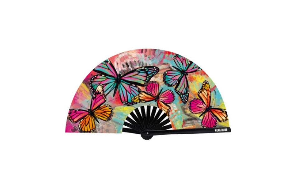 Flutter By Butterfly Blacklight Folding Fan - Just for you desires