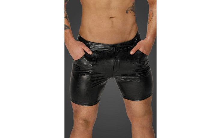 Snake Wetlook Mid Length Shorts with Back Pockets - Just for you desires