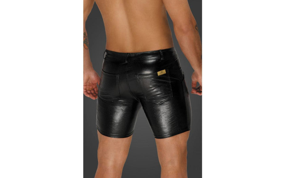 Snake Wetlook Mid Length Shorts with Back Pockets - Just for you desires