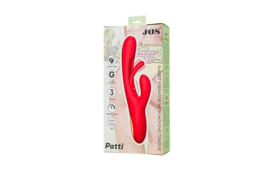 JOS Patti Moving Tongue Rabbit Vibrator Red - Just for you desires