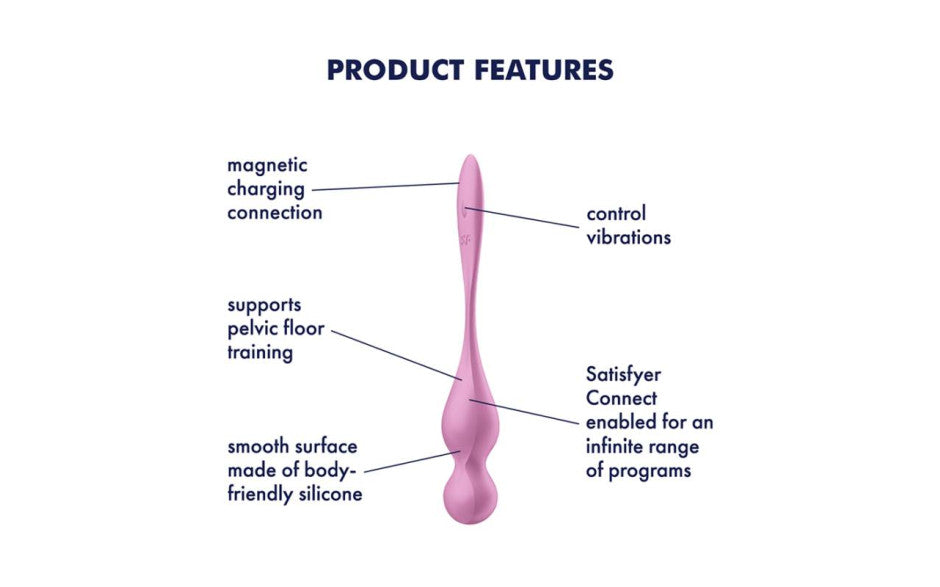 Satisfyer Love Birds 1 Kegel Pelvic Floor Trainer w Connect App Pink - Just for you desires