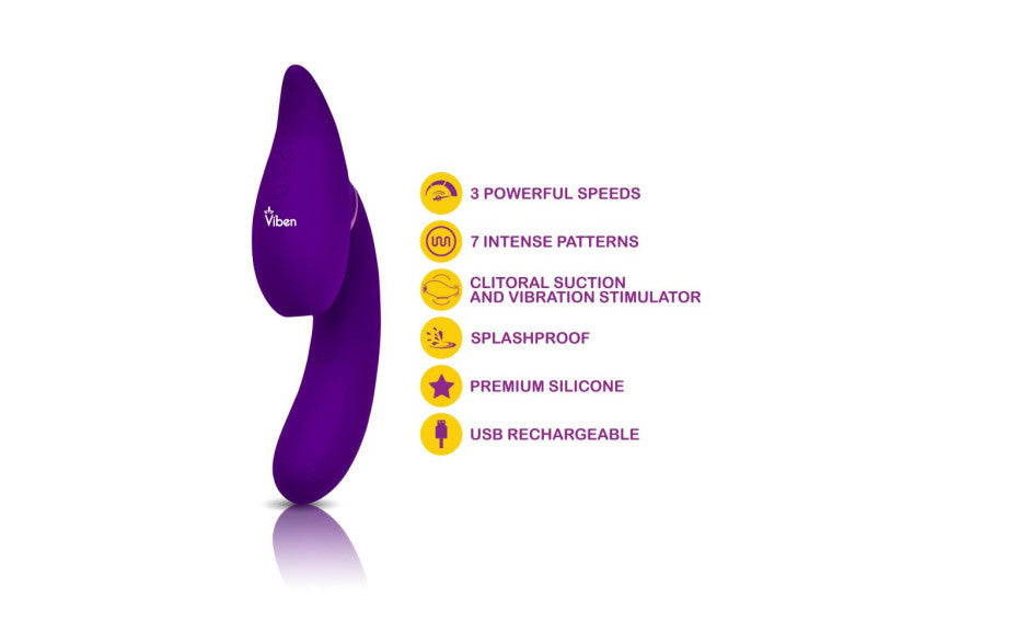 Symphony 21 Mode Swivel Suction Head Triple Motor Vibrator - Just for you desires