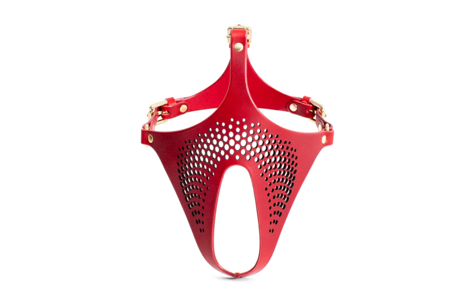 Ex Machina Genuine Leather Mask Red - Just for you desires