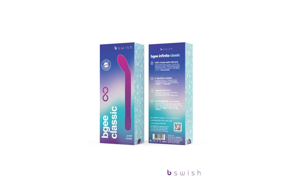Bgee Infinite Classic - Purple - Purple 18 cm USB Rechargeable Vibrator - Just for you desires