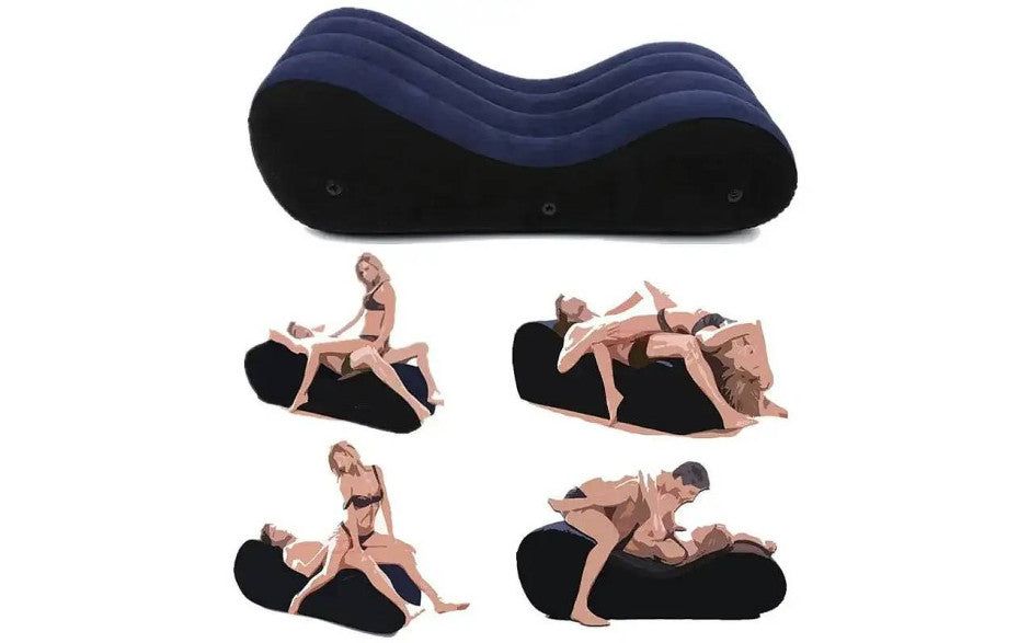 Large 1.5m Inflatable Suede Love Lounge with Handrail - Just for you desires