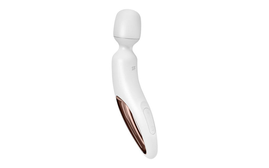 Satisfyer Wand-erland - White - White/Rose Gold USB Rechargeable Massage Wand - Just for you desires