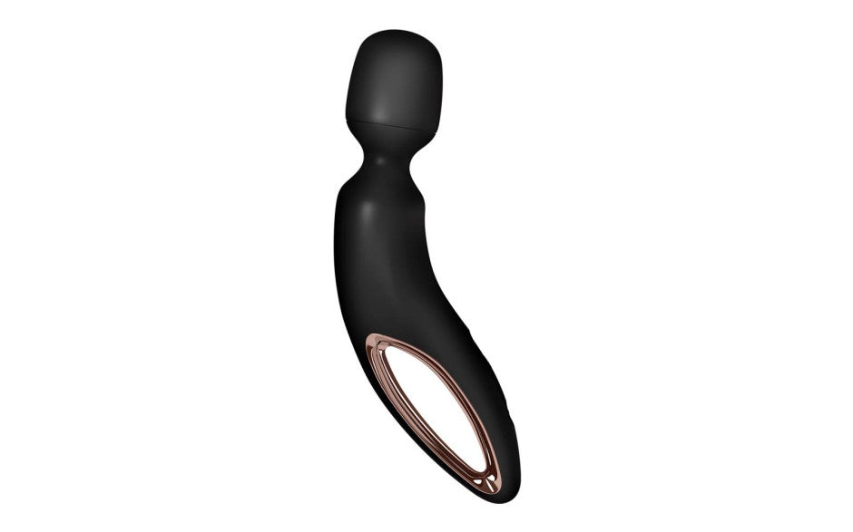 Satisfyer Wand-erland - Black - Black/Rose Gold USB Rechargeable Massage Wand - Just for you desires