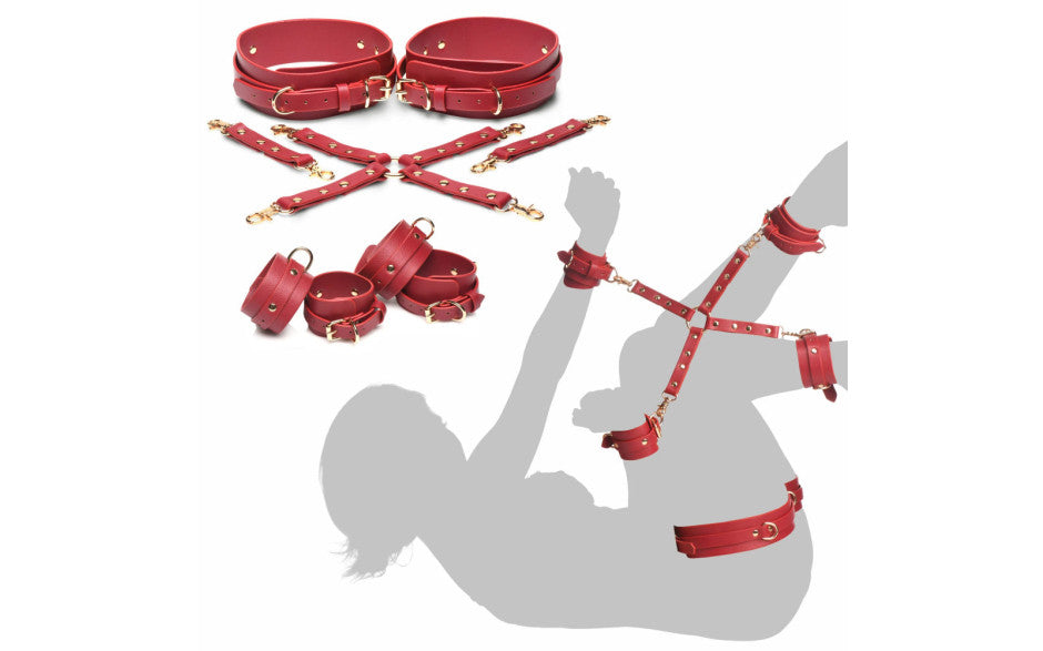 Crimson Captive Thigh Wrist Ankle Hog Tie Restraints - Just for you desires