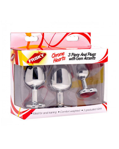 211836 - Chrome Hearts 3 Piece Anal Plugs With Gems - Just for you desires