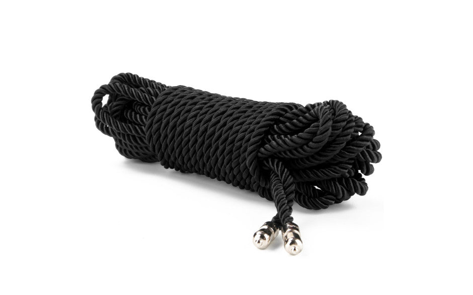 Rebellion Reign Ebony 10m Silky Bondage Rope Black - Just for you desires