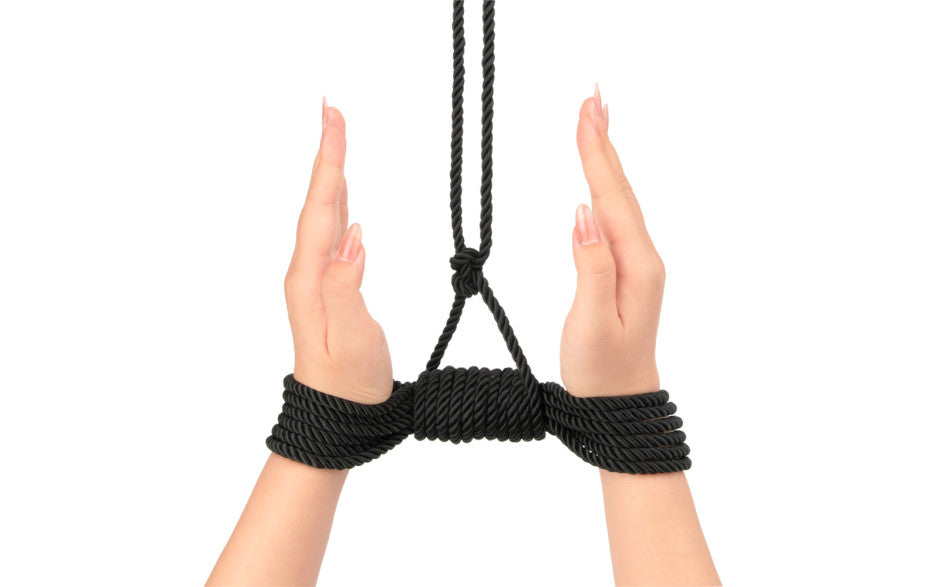 Rebellion Reign Ebony 10m Silky Bondage Rope Black - Just for you desires