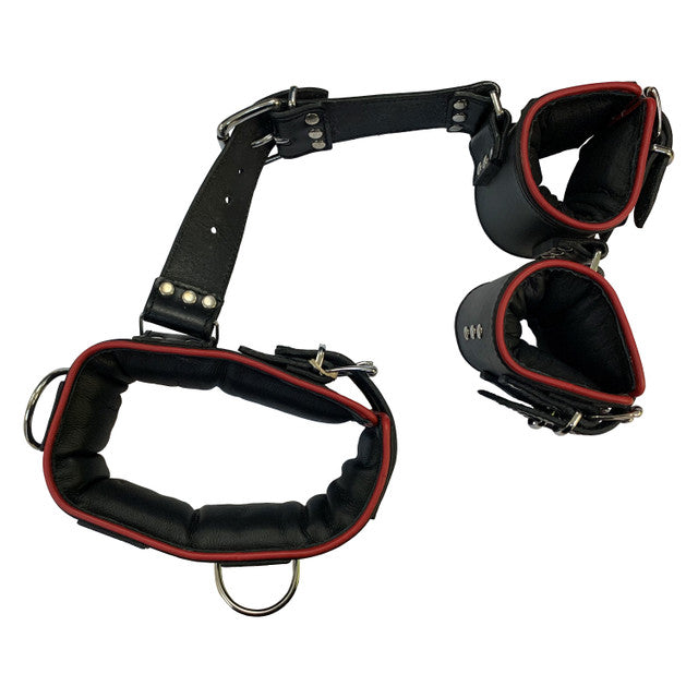 221634 - Bound X Heavy Duty Leather Collar with Attached Wrist Cuffs - Just for you desires