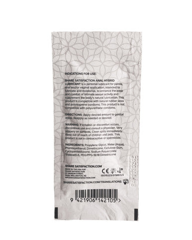 252181 - Share Satisfaction Anal Hybrid Lubricant - 10Ml - Just for you desires