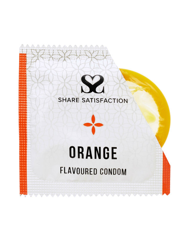 269817 - Share Satisfaction Orange Flavoured Condom Single - Just for you desires