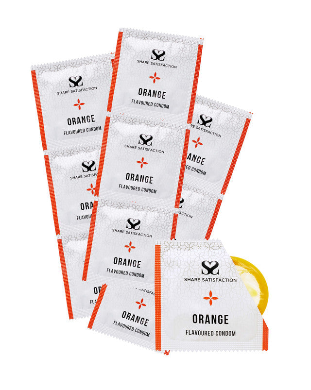 270274 - Share Satisfaction Orange Flavoured Condoms 100 Bulk Pack - Just for you desires