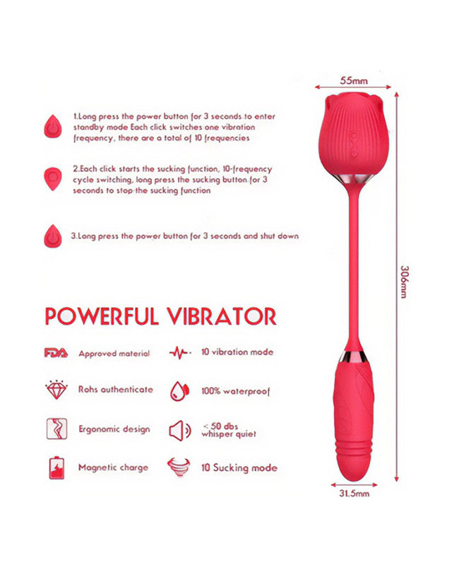 271757 - Amore Rose Sucker and Thrusting Vibrator - Just for you desires