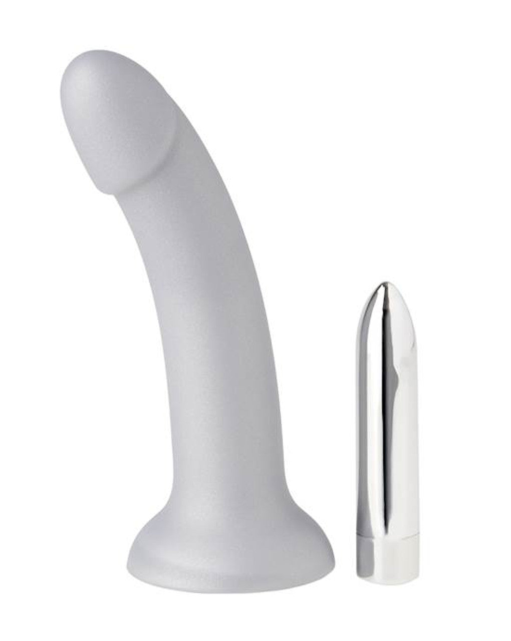 Nood Colours - Silver Dildo with Bullet - Just for you desires