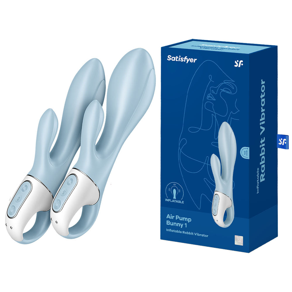 Satisfyer Air Pump Bunny 1 - Blue USB Rechargeable Inflatable Rabbit Vibrator - Just for you desires