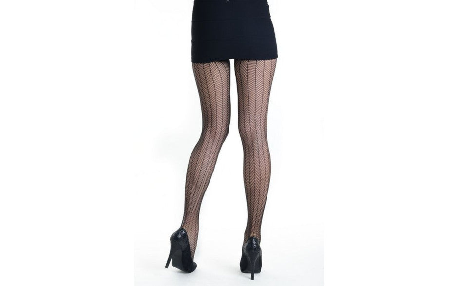 Sensual Arrow Mesh Tights Black - Just for you desires