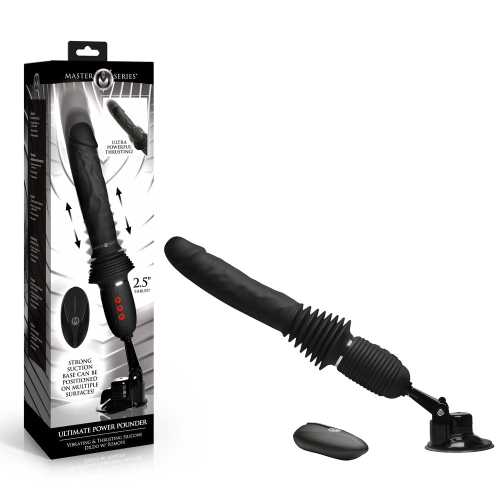 Master Series Ultimate Power Pounder - Black 30 cm USB Rechargeable Thrusting Vibrator - Just for you desires