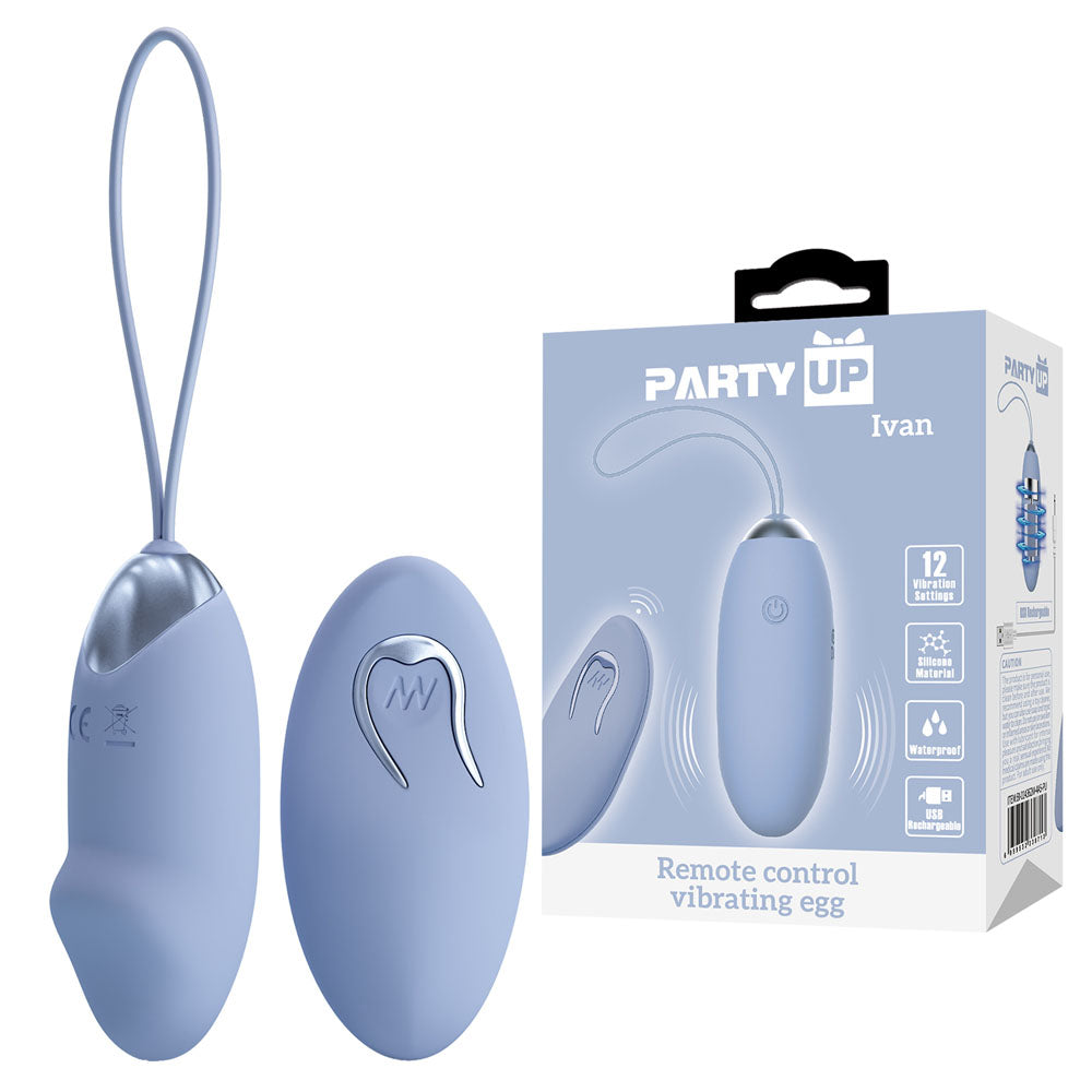 Party Up IVAN Remote Egg - Purple - Purple USB Rechargeable Vibrating Egg with Wireless Remote - Just for you desires