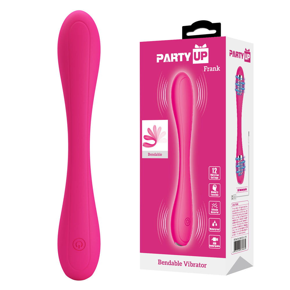 Party Up FRANK Bendable Vibe - Pink - Pink 17.1 cm Bendable Vibrator - Just for you desires