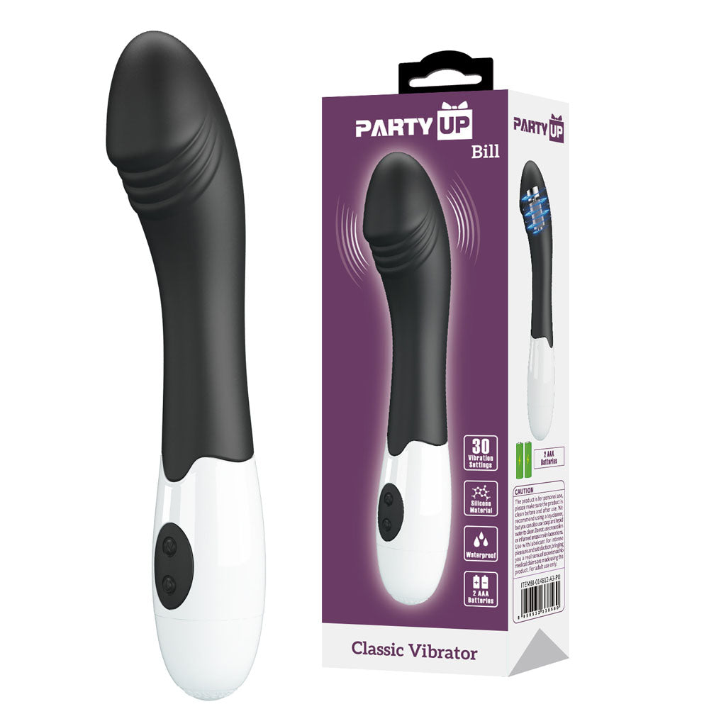 Party Up BILL Classic Vibe - Black - Black 19 cm Vibrator - Just for you desires