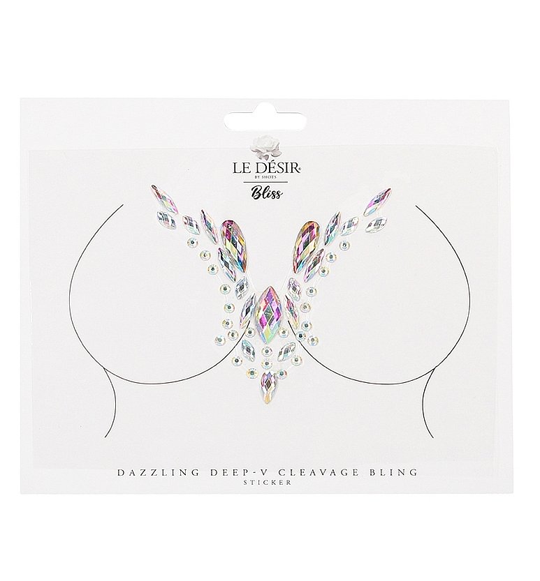 Shots Dazzling Deep V Cleavage Bling Sticker - Just for you desires
