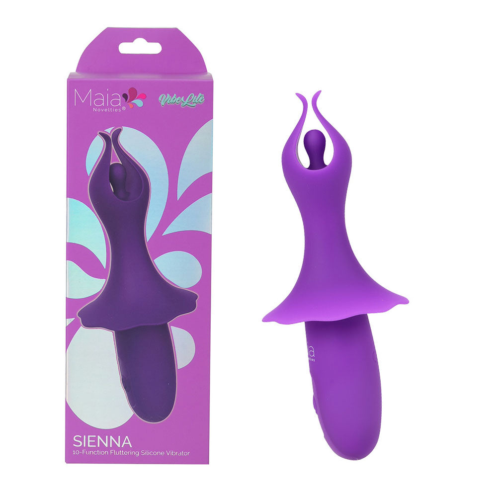 Maia SIENNA - Purple - Purple 15.2 cm USB Rechargeable Fluttering Bullet - Just for you desires