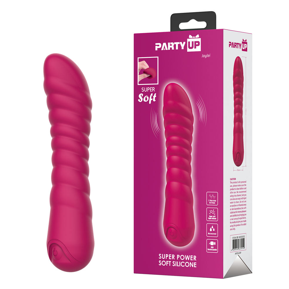 Party Up JAYLEI - Pink - Pink 14.6 cm USB Rechargeable Vibrator - Just for you desires