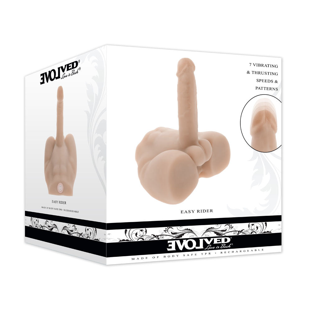 Evolved EASY RIDER LIGHT - Flesh USB Rechargeable Male Torso with Vibrating 17.8 cm Penis - Just for you desires