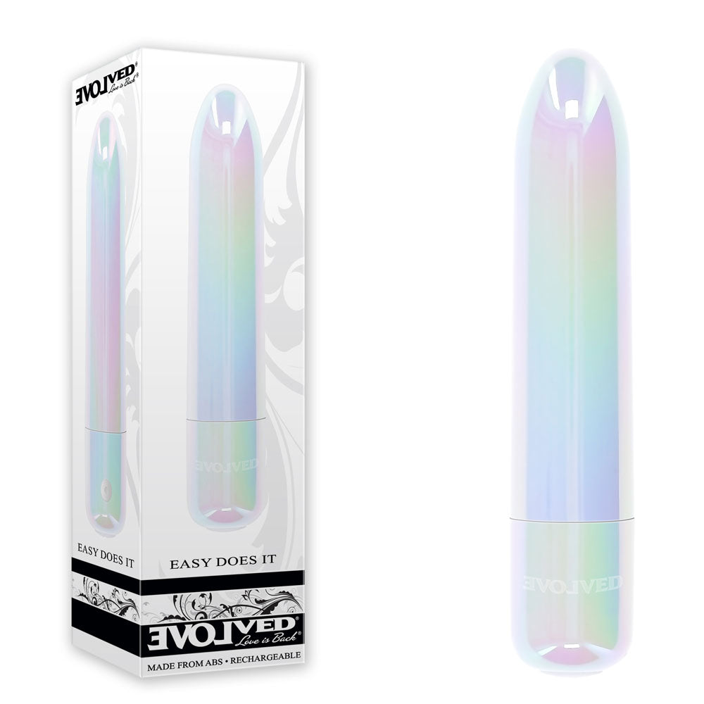 Evolved EASY DOES IT - Pearlescent White 10 cm USB Rechargeable Bullet - Just for you desires