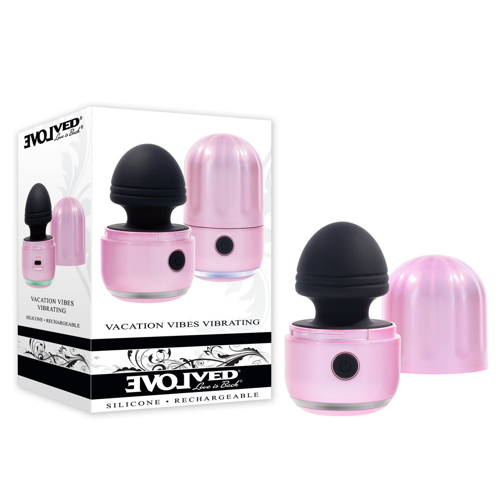 Evolved VACATION VIBES - VIBRATING - Pink/Black 8.5 cm USB Rechargeable Vibrating Stimulator - Just for you desires