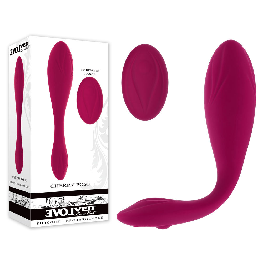 Evolved CHERRY POSE - Pink 16.1 cm USB Rechargeable Flexible & Posable Vibrator with Remote - Just for you desires