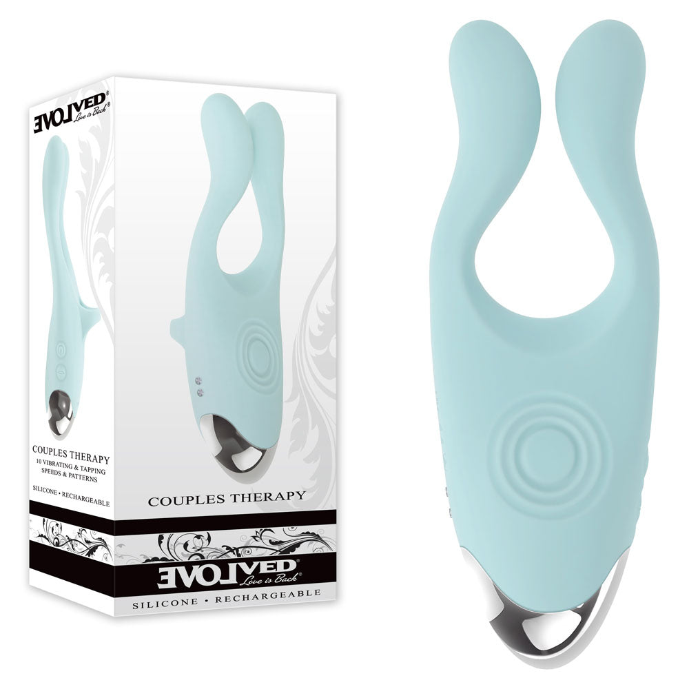 Evolved COUPLES THERAPY - Teal USB Rechargeable Couples Stimulator - Just for you desires