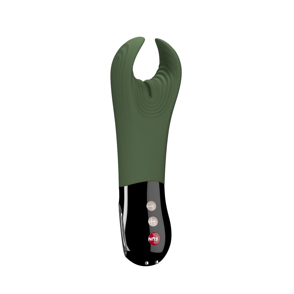 Fun Factory MANTA moss green-black - Moss Green 18 cm USB Rechargeable Mens & Couples Vibrator - Just for you desires