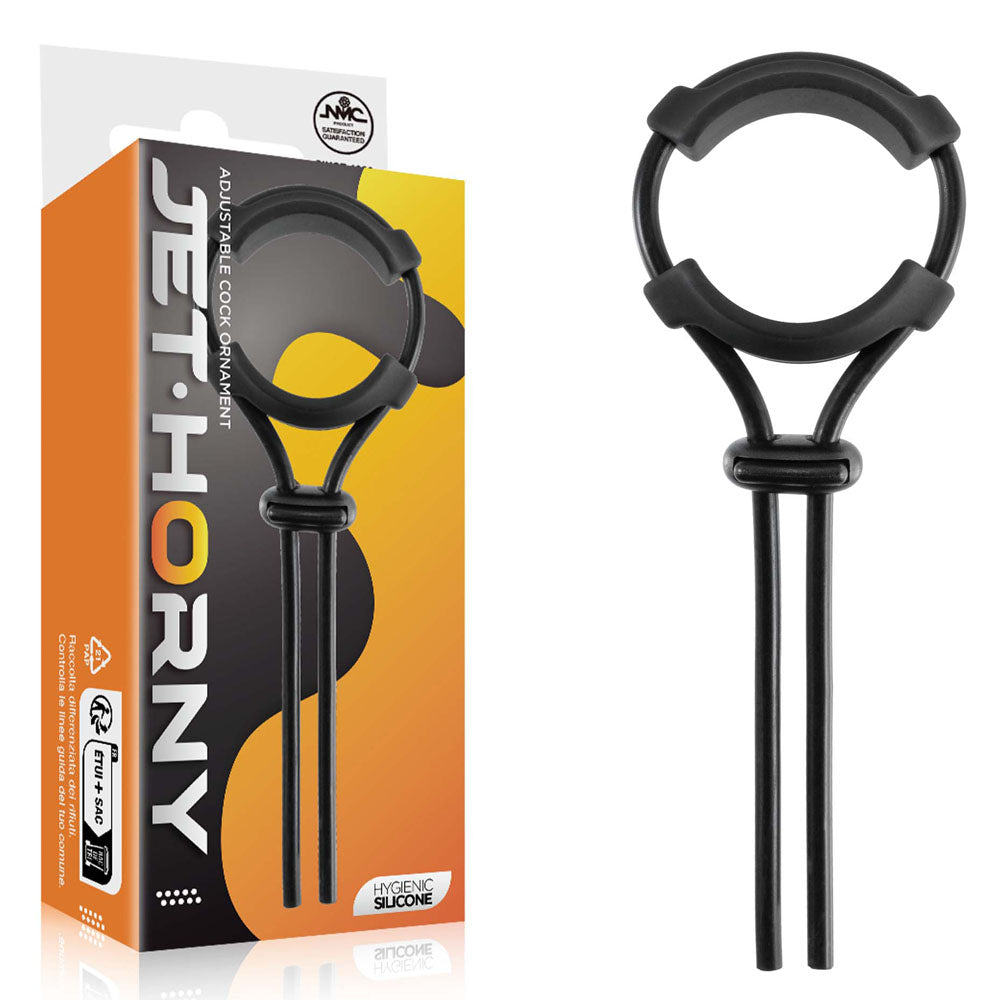 Jet Horny - Black Adjustable Cock Lasso Ring - Just for you desires