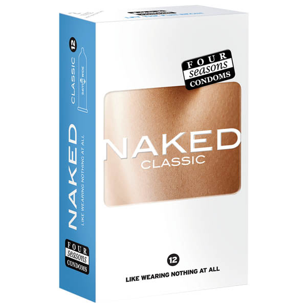Four Seasons Naked Classic Condoms - Ultra Thin Lubricated Condoms - 12 Pack - Just for you desires