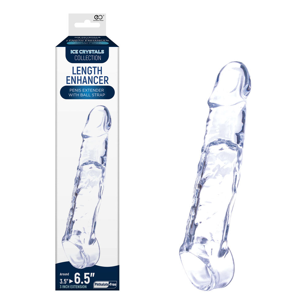Ice Crystals 3 Inch Length Enhancer - Clear 3 Inch Penis Extension Sleeve - Just for you desires