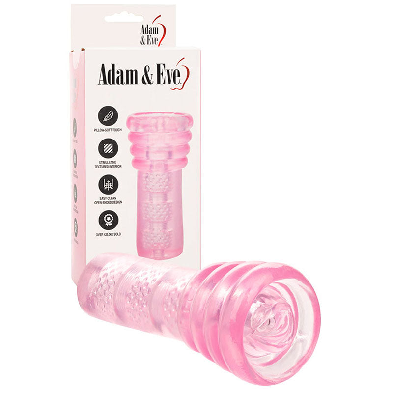 Adam & Eve SUPER HEAD HONCHO - Pink Oral Stroker - Just for you desires