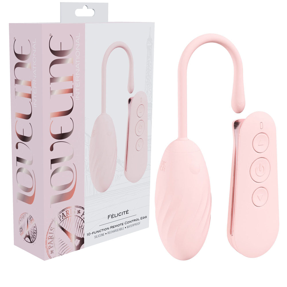 LOVELINE Felicite - Pink - Pink USB Rechargeable Vibrating Egg with Wireless Remote - Just for you desires