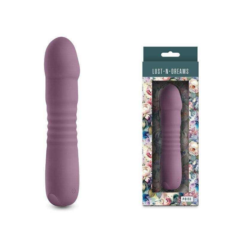 Lust-n-Dreams - Poise - Mauve - Purple 17.3 cm USB Rechargeable Thrusting Vibrator - Just for you desires
