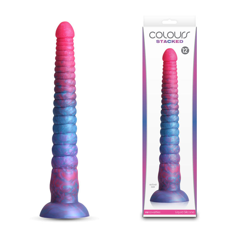 Colours Stacked - 12'' Dildo - Pink/Blue - Pink/Blue 30.6 cm Fantasy Dildo - Just for you desires